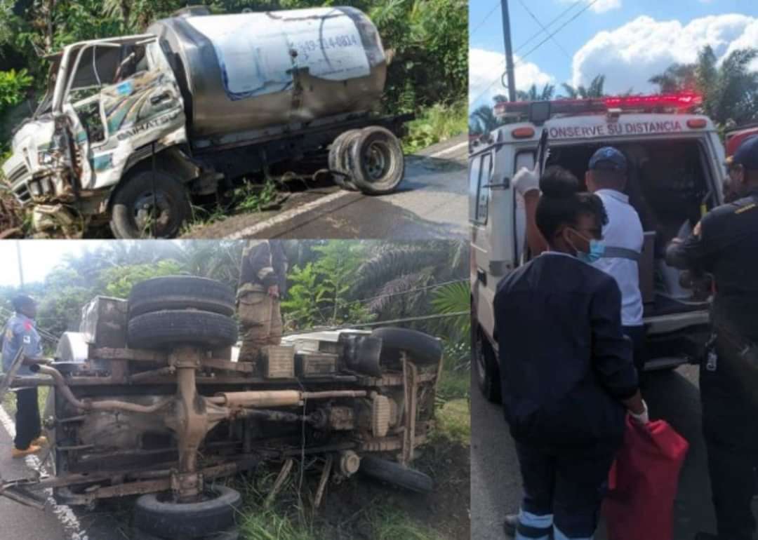 Impactante accidente entre dos camiones en El Valle-Hato Mayor